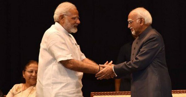 नरेंद्र मोदी और हामिद अंसारी