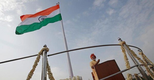 15 अगस्त, 2017 को लाल किले पर नरेंद्र मोदी