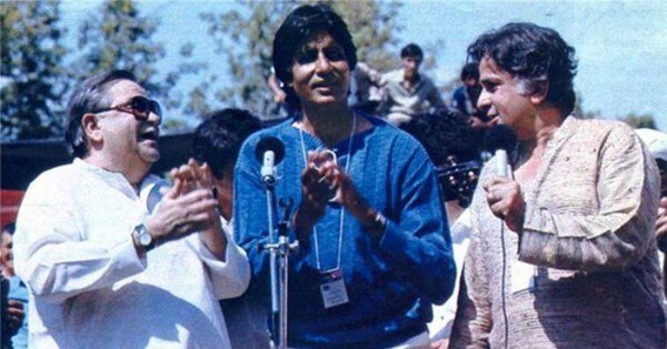 शम्मी कपूर (बाएं), अमिताभ बच्चन (बीच में) और शशि कपूर (दाएं)