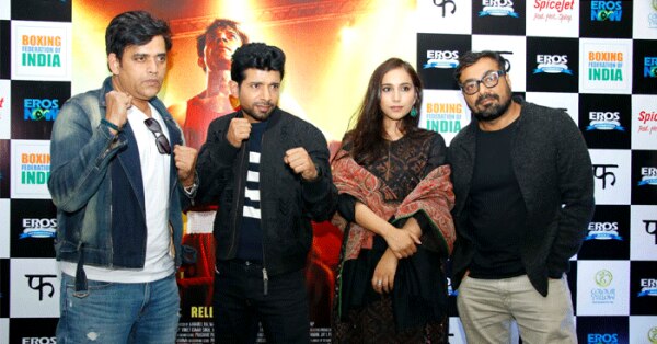 होटल ललित में प्रेस कॉन्फ्रेंस के दौरान 'मुक्काबाज़' की टीम