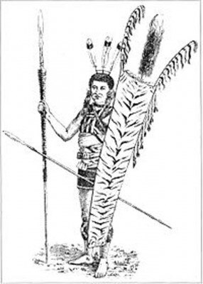 नागा जनजाति के एक शख्स का स्केच (1875)