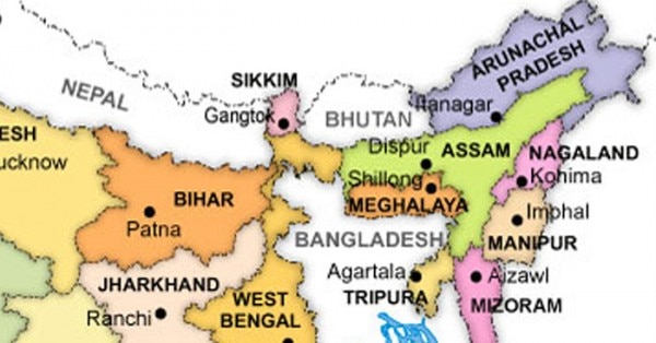 भारत के नक्शे में नागालैंड