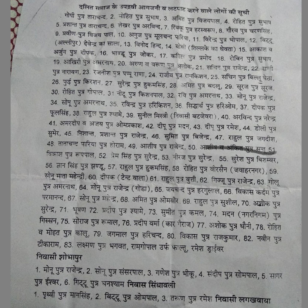 इसमें पहले नंबर पर गोपी का नाम लिखा है. पांचवें नंबर पर गोपी के छोटे भाई प्रशांत का नाम है. गोपी के पिता ताराचंद की अपने पड़ोसी के साथ काफी समय से