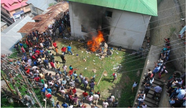 Thana set on fire