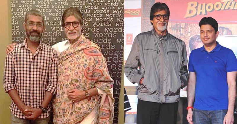 डायरेक्टर नागराज मंजुले सितंबर 2017 में अमिताभ बच्चन से हुई मुलाकात के दौरान. 'भूतनाथ-2' के प्रमोशन के दौरान बच्चन और भूषण कुमार.