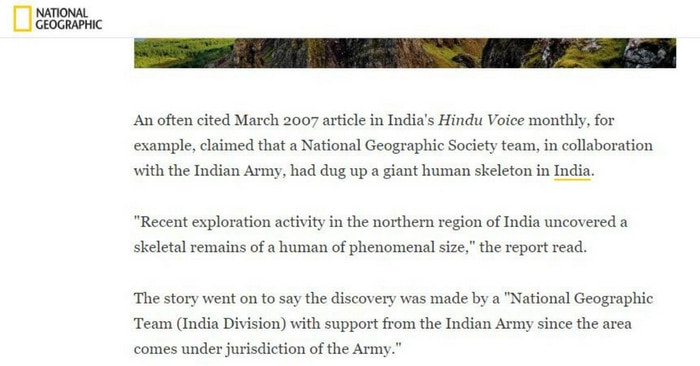 नेशनल जियोग्राफिक की साइट पर लगा आर्टिकल.