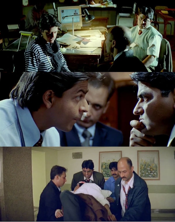 'दिल से' के दृश्यों में पीयूष मिश्रा और शाहरुख खान के साथ गजराज राव.