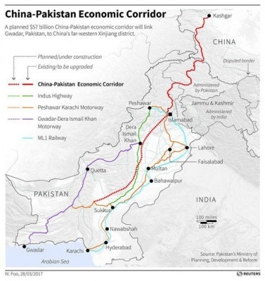  CPEC प्रोजेक्ट पाकिस्तान अधिकृत कश्मीर, खैबर पख्तूनख्वाह और बलूचिस्तान जैसे कई संवेदनशील इलाकों से गुजरता है. तस्वीर रॉयटर्स.