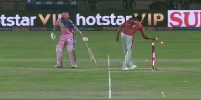 अश्विन बटलर को मांकड़ आउट कर चुके हैं. (IPL स्क्रीनग्रैब)