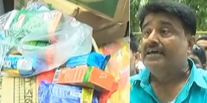 एसकेएमसीएच के बाहर काफी देर राहत सामग्री के साथ हल्ला हंगामा मचाते रहे बिहार के पूर्व मंत्री अजित कुमार.