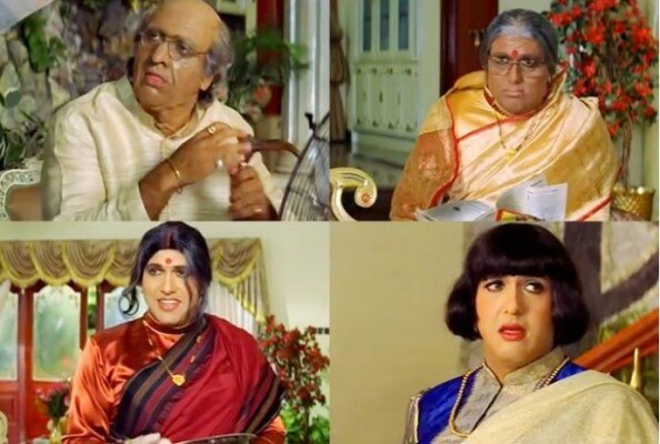 गोविंदा की प्रोठेटिक मेकअप वाली चार अलग-अलग लुक्स