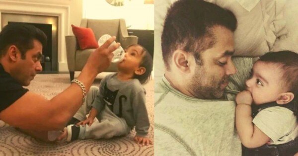बहन अर्पिता के बेटे आहिल के साथ सलमान खान.