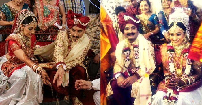 शादी के दौरान अपने पति मयूर पाड़िया के साथ दिशा वकानी.