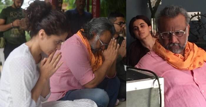 फिल्म की शूटिंग शुरू होने से भगवार का आशीर्वाद लेते तापसी और अनुभव. दूसरी तस्वीर फिल्म की शूटिंग के दौरान की.