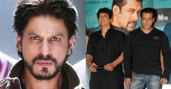 फिल्म 'हैप्पी न्यू ईयर' के एक सीन में शाहरुख खान. दूसरी तस्वीर में फिल्म 'किक' के ट्रेलर लॉन्च इवेंट में सलमान खान के साथ 'किक' के डायरेक्टर साजिद नाडियाडवाला.