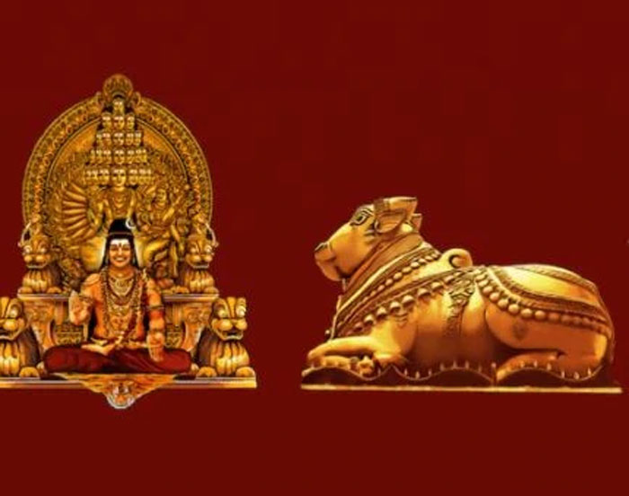 सारी चीजें, नाम भी प्रतीकात्मक हैं. जैसे- कैलाश. वो मिथकीय जगह, जिसे शिव का घर बताया जाता है. ये तस्वीर देखिए. जैसे शिव के मंदिर में नंदी की पॉजिशन होती है, वैसे ही यहां नंदी को नित्यानंद की आराधना में लीन दिखाया गया है. ये झंडा है नित्यानंद के इस कथित देश का (फोटो: Kailaasa.org)