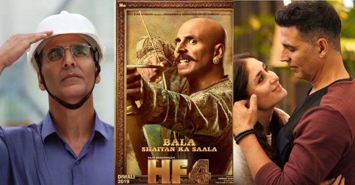 फिल्म 'मिशन मंगल', 'हाउसफुल 4' और 'गुड न्यूज़' के तीन अलग-अलग सीन्स में अक्षय कुमार. फिल्म 'मिशन मंगल', 'हाउसफुल 4' और 'गुड न्यूज़' के तीन अलग-अलग सीन्स में अक्षय कुमार.