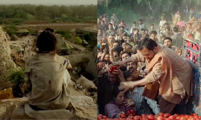 लेफ्ट में पाकिस्तान से विस्थापित हुए लोगों का शिविर (भाग मिल्खा भाग). राईट में कश्मीर से विस्थापित हुए कश्मीरी पंडितों का शिविर (शिकारा). लेफ्ट में पाकिस्तान से विस्थापित हुए लोगों का शिविर (भाग मिल्खा भाग). राईट में कश्मीर से विस्थापित हुए कश्मीरी पंडितों का शिविर (शिकारा).