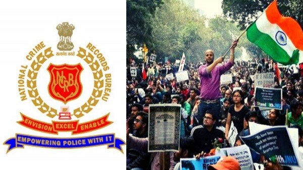 NCRB का लोगो और प्रोटेस्ट की प्रतीकात्मत तस्वीर. NCRB का लोगो और प्रोटेस्ट की प्रतीकात्मत तस्वीर.