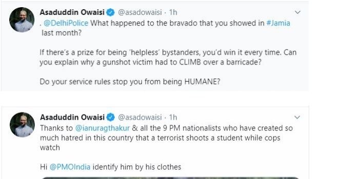 ओवैसी का ट्वीट. ओवैसी का ट्वीट.