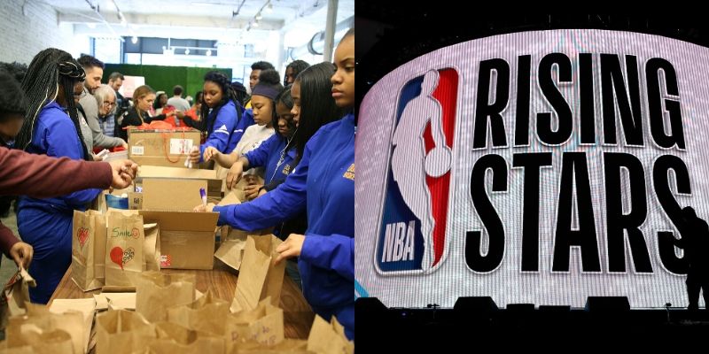 पैकिंग करते वॉलंटियर्स और दूसरी ओर Rising Stars की तैयारी Rising Stars 800