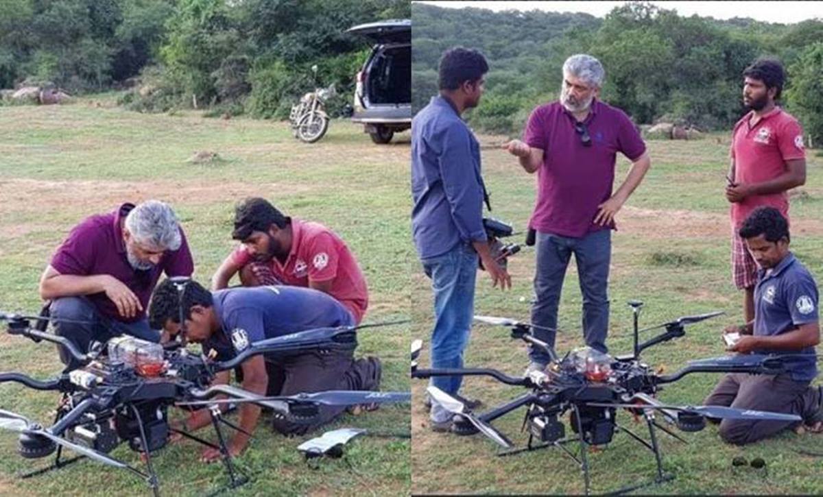 दक्ष टीम के साथ मिलकर ड्रोन्स डिज़ाइनिंग में मदद करते थाला अजीत. दक्ष टीम के साथ मिलकर ड्रोन्स डिज़ाइनिंग में मदद करते थाला अजीत.
