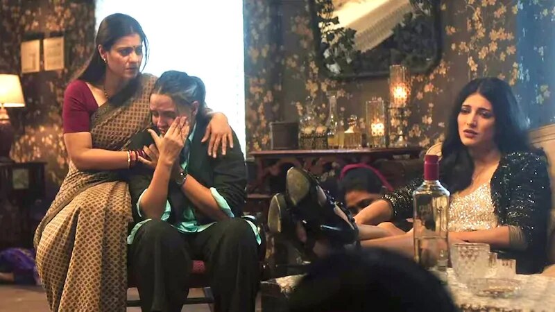 शॉर्ट मूवी देवी के एक सीन में काजोल, नेहा धूपिया और श्रुति हासन. Devi