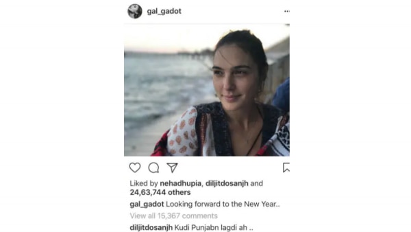 गैल गैडोट की तस्वीर पर दिलजीत का कमेंट. Gal Gadot 2