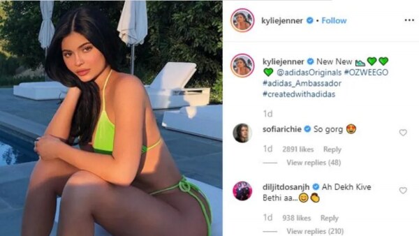 काइली की इस तस्वीर पर दिलजीत ने बैठने के तरीके पर कमेंट किया था. Kylie Jenner 1