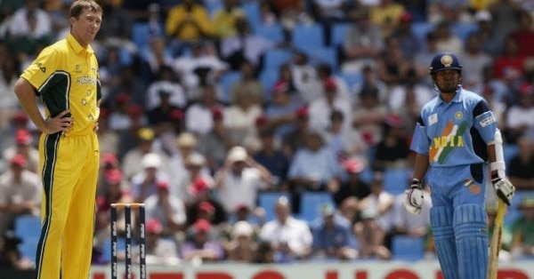 इंडिया-ऑस्ट्रेलिया मैच, विश्वकप 2003 की तस्वीर. फोटो: Getty Images Sachin Mcgrath