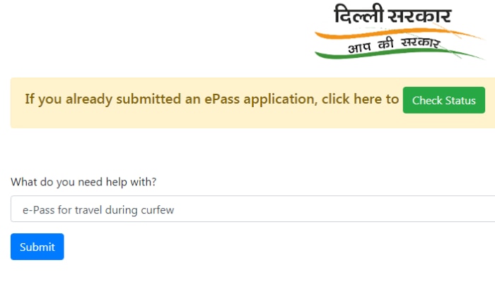 अगर आप दिल्ली में ई-पास बनवाना चाह रहे हैं, तो नीचे दिए दिल्ली ई-पास के लिंक पर जाएं. इस तरह का पेज खुलेगा. फिर आगे प्रोसीड करें. Delhi E Pass