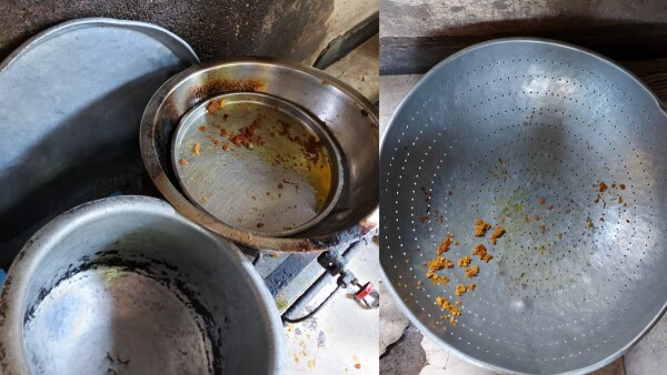 वो बर्तन जिनमें खाना बनाया और खाया. (फोटो क्रेडिट- गोपी मनियार) Junagarh Hotel