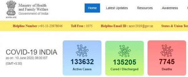 हेल्थ मिनिस्ट्री की वेबसाइट पर मौजूद डाला का स्क्रीन शॉर्ट हेल्थ मिनिस्ट्री की वेबसाइट पर मौजूद डाला का स्क्रीन शॉर्ट