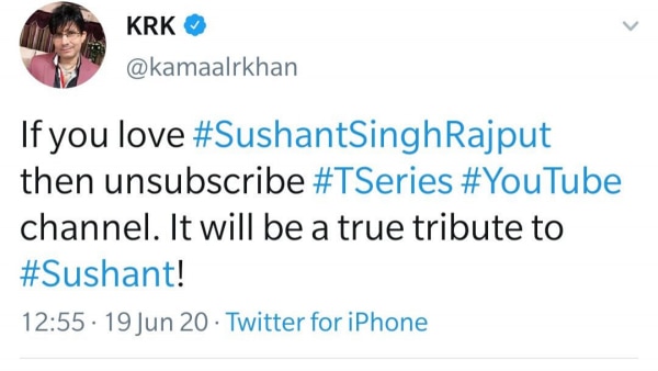 KRK का ट्वीट. Krk