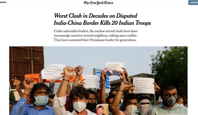 न्यूयॉर्क टाइम्स में भारत-चीन विवाद पर कवरेज. न्यूयॉर्क टाइम्स में भारत-चीन विवाद पर कवरेज.