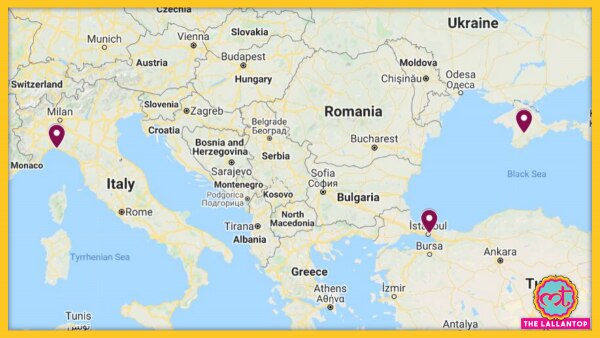 जेनोआ, क्रीमिया और सिसिली (स्क्रीनशॉट: गूगल मैप्स) Genoa To Sisli