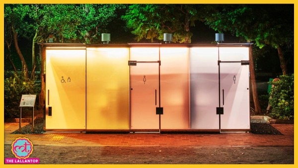 दरवाज़ा बंद करने पर कांच अपारदर्शी बन जाता है. (फ़ोटो:सातोशी नागारे) Lt Toilet 2