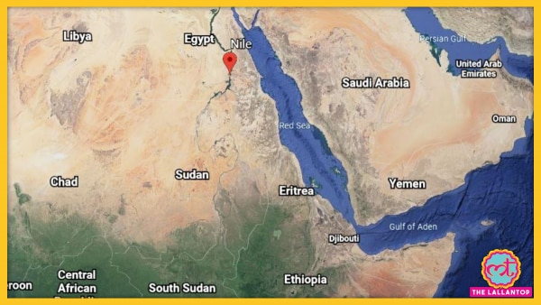 नील नदी 10 देशों से गुजरती है. (फोटो: गूगल मैप्स) Nile River Map
