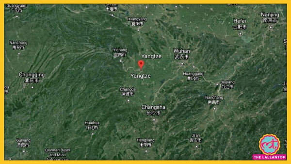 यैंगसे नदी, दुनिया की तीसरी सबसे लंबी नदी है. (फोटो: गूगल मैप्स) Yangtze River