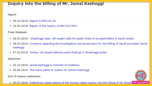 Jamal Kashoggi Unhrc Report