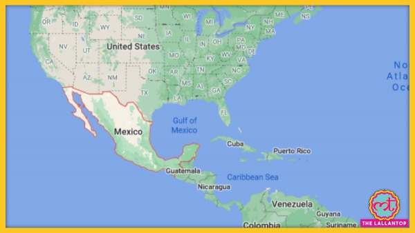 लाल घेरे में मेक्सिको. (गूगल मैप्स) Mexico