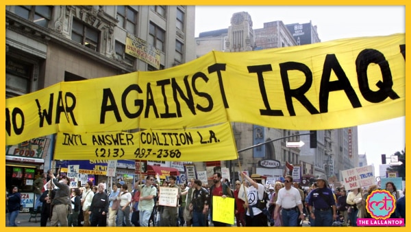 अमेरिकी लोगों का एक बड़ा धरा इराक़ युद्ध के खिलाफ़ था. (एएफपी) No War Protest In Us