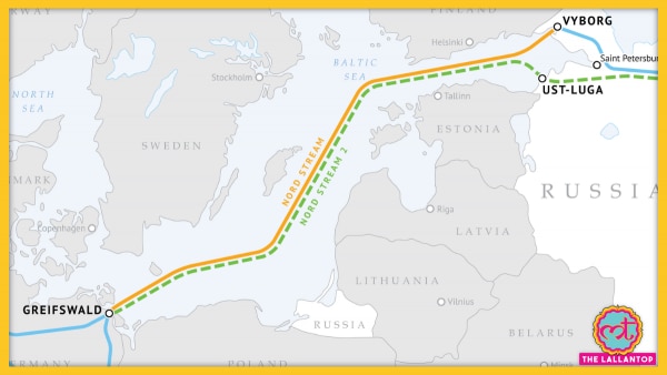 नॉर्ड स्ट्रीम 2 प्रॉजेक्ट. (फोटो: Gazprom) Nord Stream 2 Pipeline Project Route
