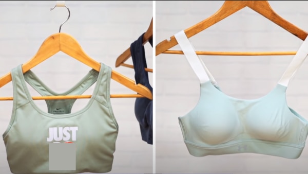 कम्प्रैशन ब्रा और इनकैप्सुलेशन ब्रा. (फोटो- वीडियो स्क्रीनशॉट) Sports Bra (2)