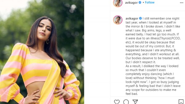 अविका गौर का इंस्टाग्राम पोस्ट. Avika Gor