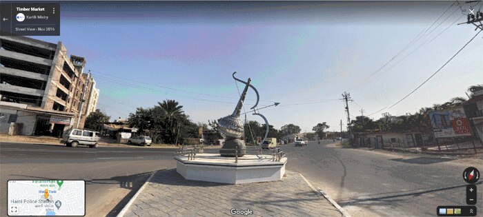गुगल स्ट्रीट व्यू के जरिये गदा सर्कल की तस्वीर. Google Street View