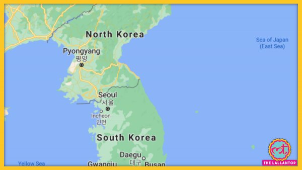 उत्तर कोरिया और दक्षिण कोरिया. (गूगल मैप्स) North Korea South Korea