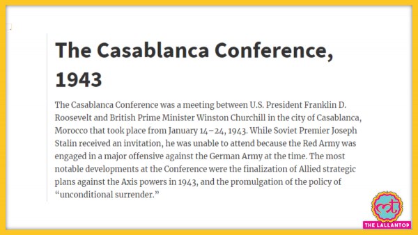 रूजवेल्ट आर्काइव. Casablanca Conference Gov Reports
