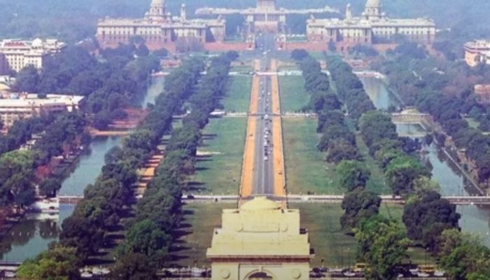 फिलहाल Central Vista कुछ ऐसा दिखता है. (फोटो-ट्विटर) Central Vista