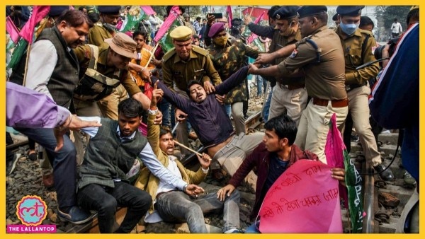 बिहार में जनअधिकार पार्टी के लोगों ने रेलवे पुलिस की मुश्किलें बढ़ाईं. (फोटो-पीटीआई) Bihar Rail Roko